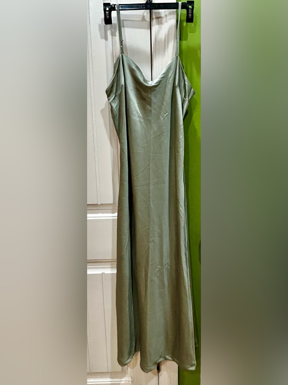 Abercrombie & Fitch Green Slip Maxi Dress with Spaghetti Straps size XL - Picture 2 of 11